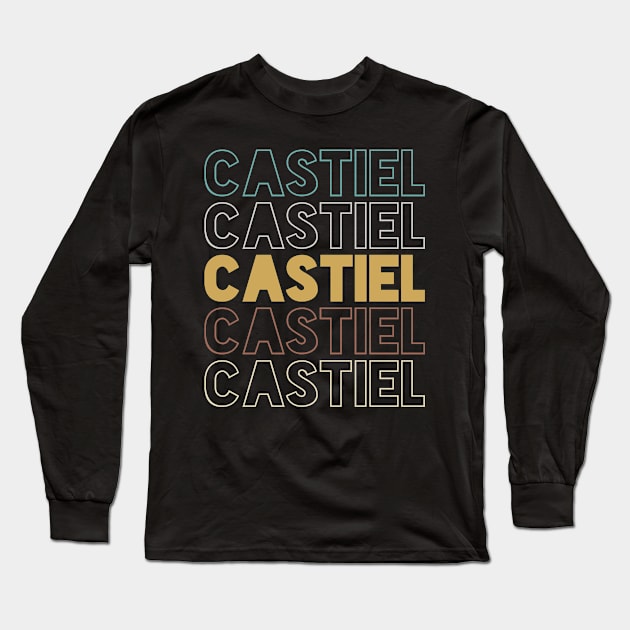 Castiel Long Sleeve T-Shirt by Hank Hill